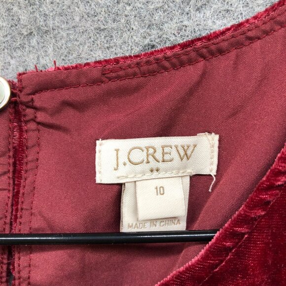 J. Crew Velvet Peplum Top Womens 10 Wine Red Sleeveless Blouse - Picture 4 of 7